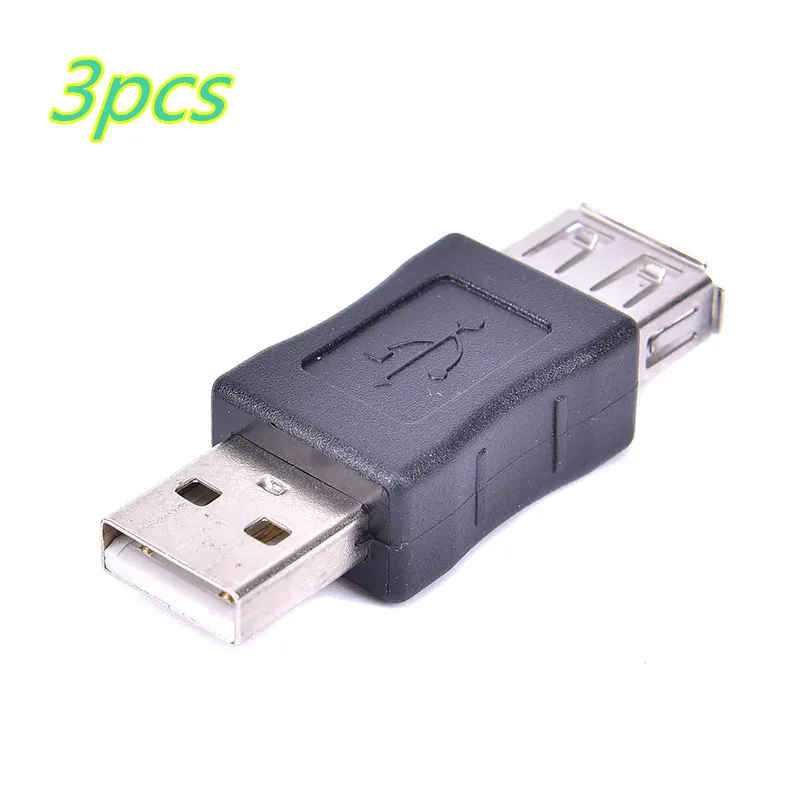 1pcs KOQZM 1/2/3 шт. 1USB адаптер конвертер мужской женский разъем адаптера USB гаджеты черного цвета - Цвет: 1pcs