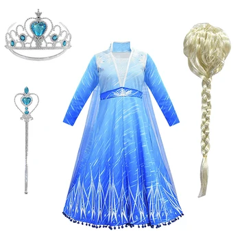

Snow 2 CUte Girls Anna Elsa Dress High-Grade Princess Cinderella Fancy kids clothes for Christmas Party Costume Queen Cosplay