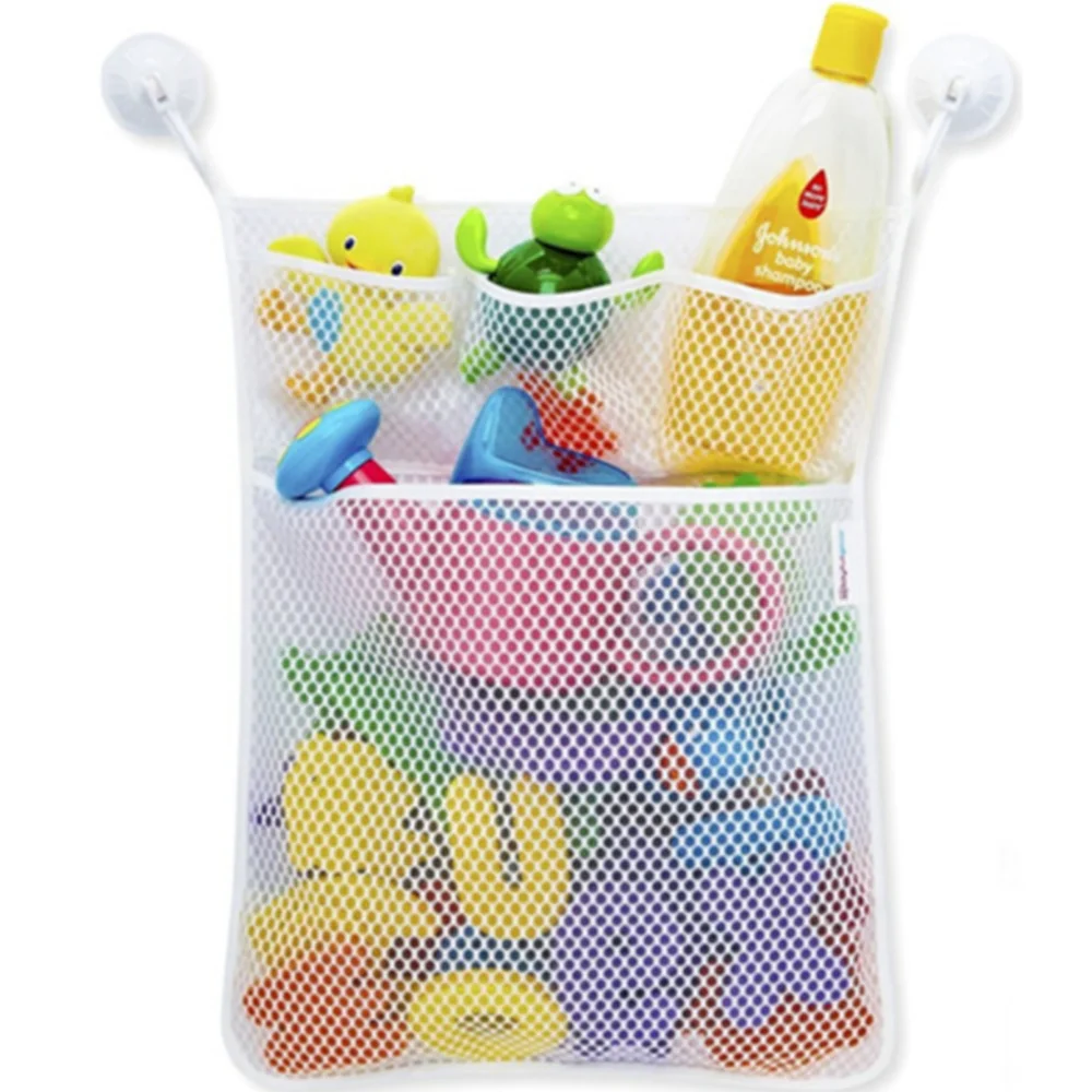 Juguete de baño para bebé bolsa de almacenamiento con ventosas de red de malla bolsa para juguetes de bebé organizador de juguetes de los niños juguetes de agua accesorios 45*35cm