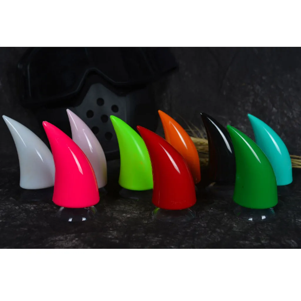 Motorcycle Helmet Horn Devil Suction Cup Stick On Horns for Harley