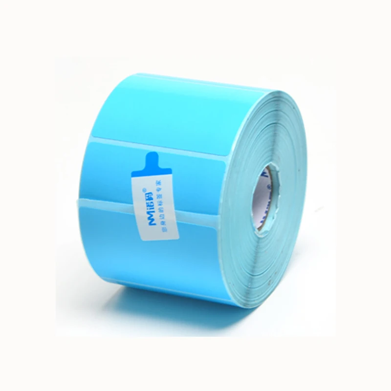 Tanio 1 rolka niebieskie naklejki etykiety termiczne papier 30-100MM Supermarket
