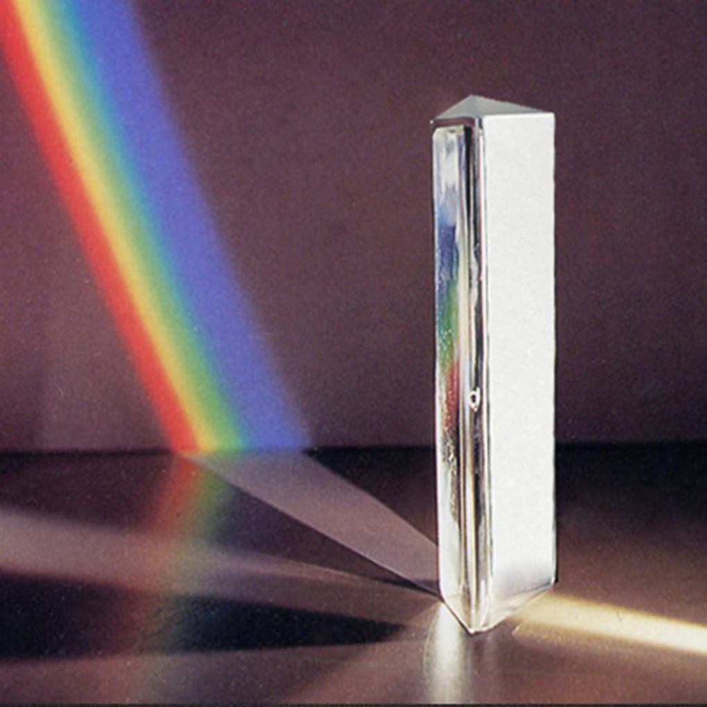  Rainbow Optical Glass Reflecting Triple Prism Physics Teaching Light Spectrum Color Prism 50*30*30* - 4000036096774