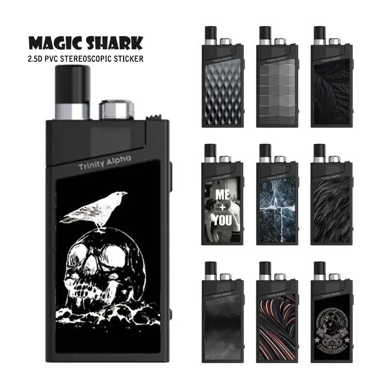 

Magic Shark Skull Me + You Fur Stone Print Waterproof Case Full Wrap Film Sticker for Smok Trinity Alpha