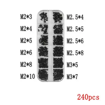 

KM Small Screw Repair Screws Kit 240Pcs/set M2 M2.5 M3 Flat Head Phillips Screws Laptop Notebook Screws Set Kit for computer