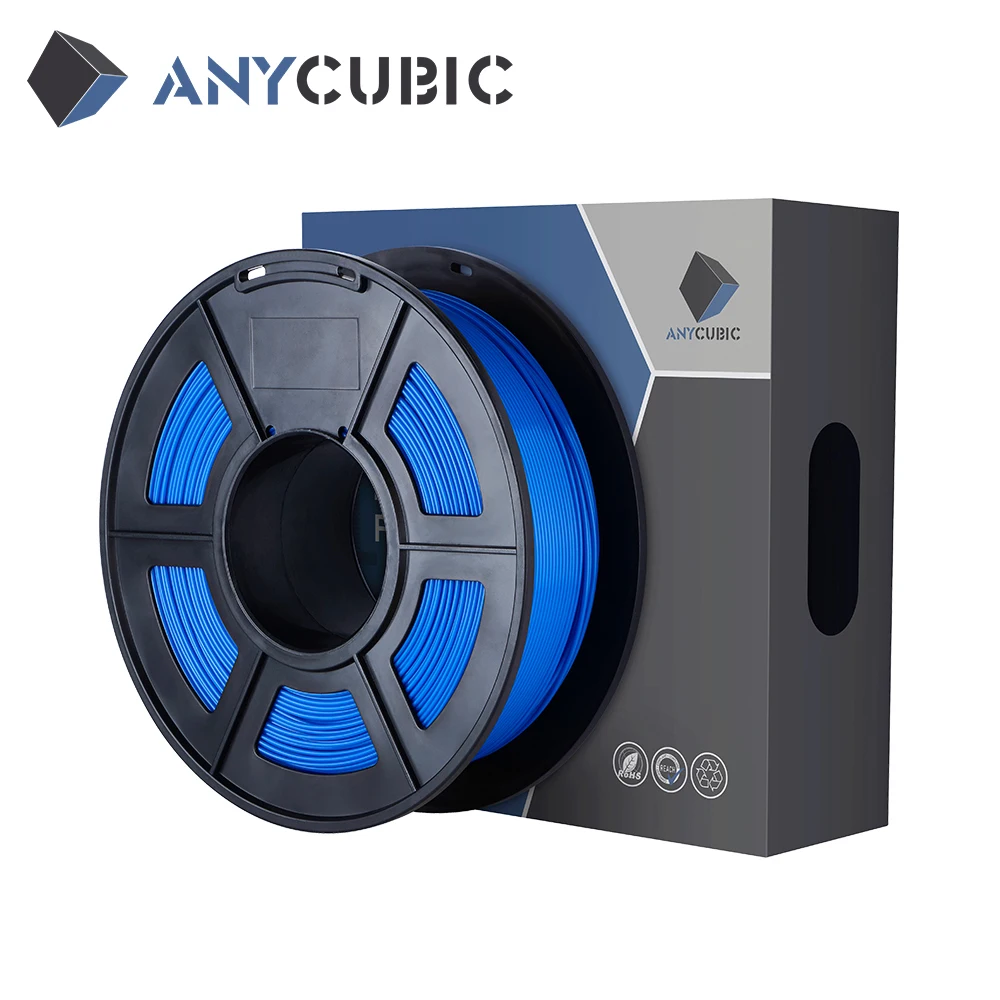 ANYCUBIC-materiales de impresión 3D, filamento PLA de 1,75mm, 1KG/rollo, 6 colores para impresora 3D Mega S, carrete sin burbujas