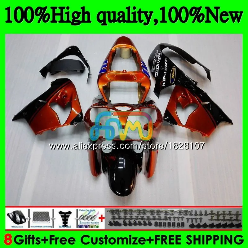 ZX900 комплект для KAWASAKI ZX900CC ZX9 R ZX 9R 9 R 900 900CC 30BS. 18 ZX-9R 2000 2001 2002 2003 Оранжевый Черный ZX9R 00 01 02 03 обтекатель - Цвет: No. 1