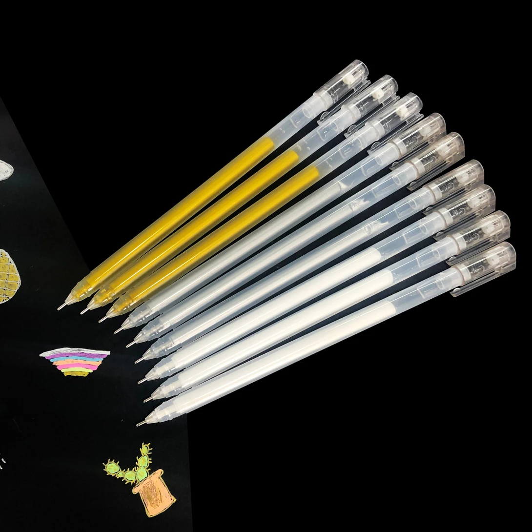 3 Teile/satz Große Kapazität 0,6mm Feine Spitze Weiß Gel Stift Textmarker Marker Stift Skizze Zeichnung Kunst Marker Comic Design kunst Liefert – Detail 1