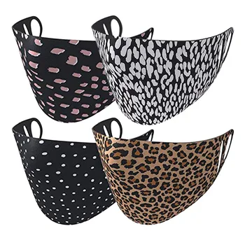 

Leopard Print Masks Cotton 4PCS Dustproof Protective Mask Ear hook masks for protection Breathable Washable mascherine lavabili