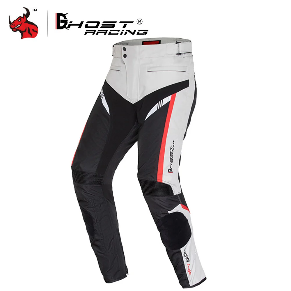 GHOST RACING Motorcycle Pants Men Winter Cold Proof Moto Pants Motorbike Protective Trousers Knee Protective And Cotton Lining