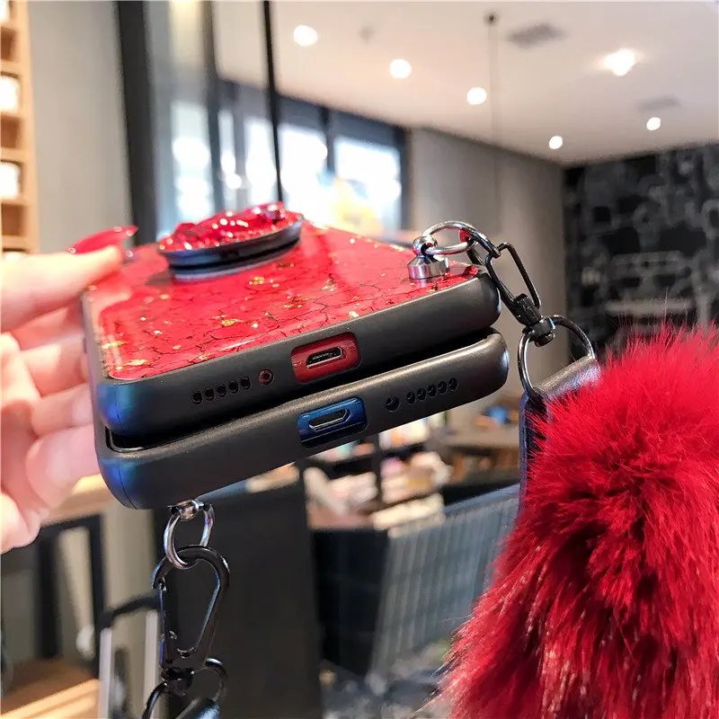 Мраморная трещина Hairball блестящая чехол для iPhone 6 6S 7 8 Plus X XR XS Max