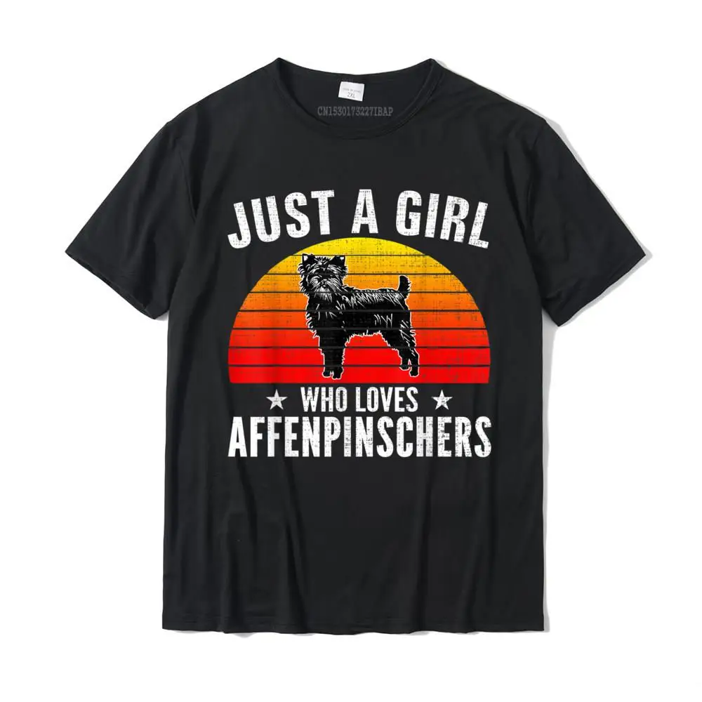 Hot Sale Men T Shirt Crew Neck Short Sleeve 100% Cotton Fabric Printing Tops Shirts Crazy Tops T Shirt Free Shipping Retro Just A Girl Who Loves Affenpinschers Funny Women Gift T-Shirt__MZ17331 black