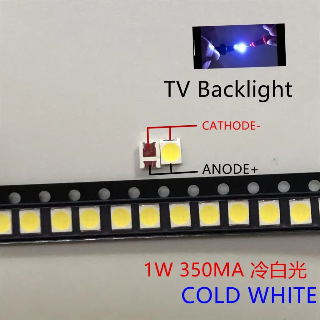 500pcs Universal LED Backlight 1.5W 3V 1210 3528 2835 131LM CUW JHSP Cool White LCD TV Application | Лампы и освещение