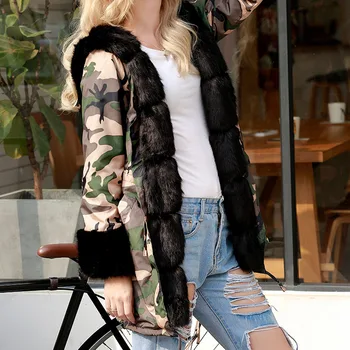 

coat Long Hooded Coat army coat overcome Slim and warm women's
