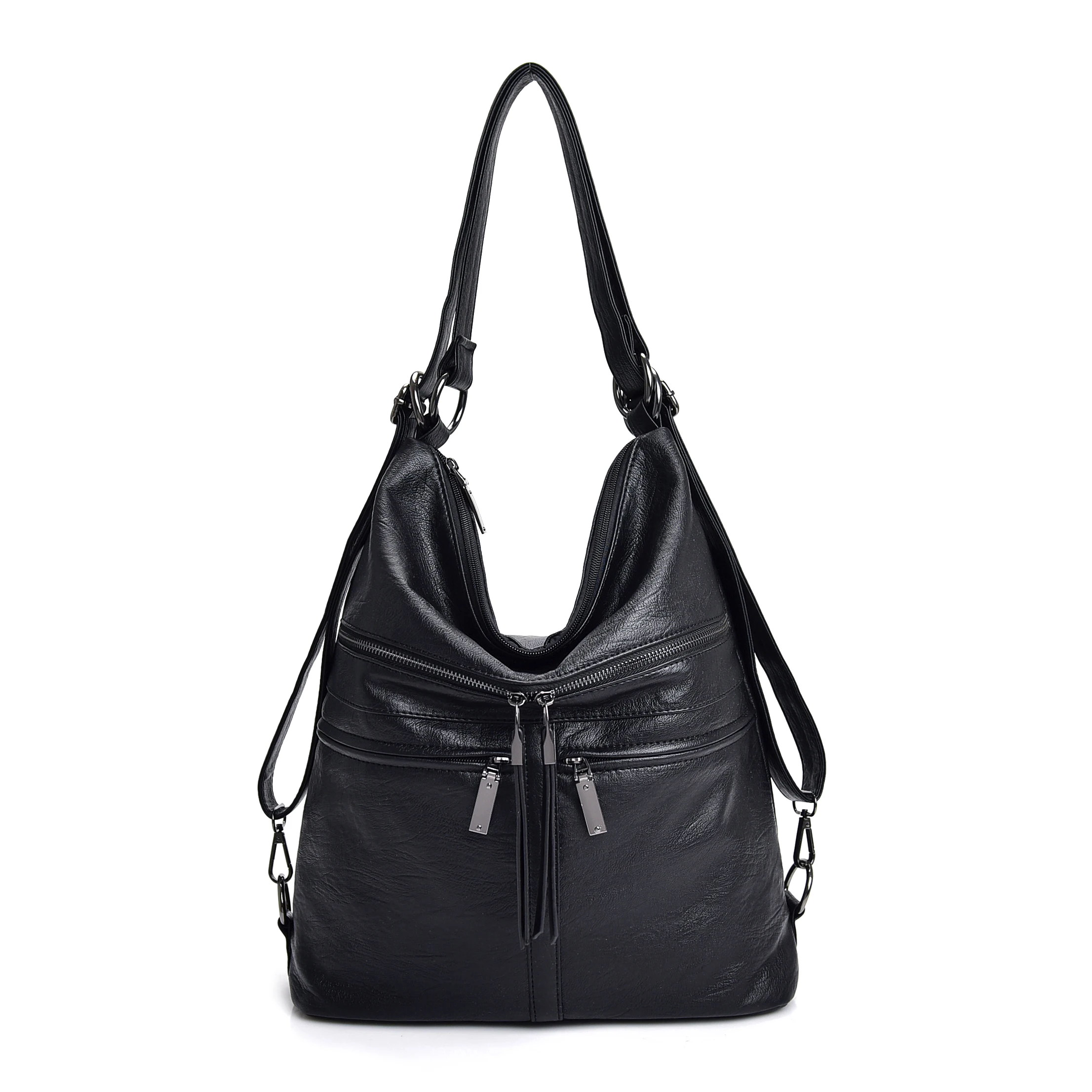 Goedkoop Vfemage Multifunctionele Handtassen Vrouwen Schoudertassen Designer Vrouwelijke Messenger Bag Grote Capaciteit Lederen Top handvat Tas Sac Femme