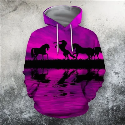 Hoodies PLstar Космос забавные животные лошадь красочные Повседневное Новая мода спортивный костюм 3DfullPrint худи/Толстовка/куртка/Для мужчин Для женщин S-9 - Цвет: Hoodies