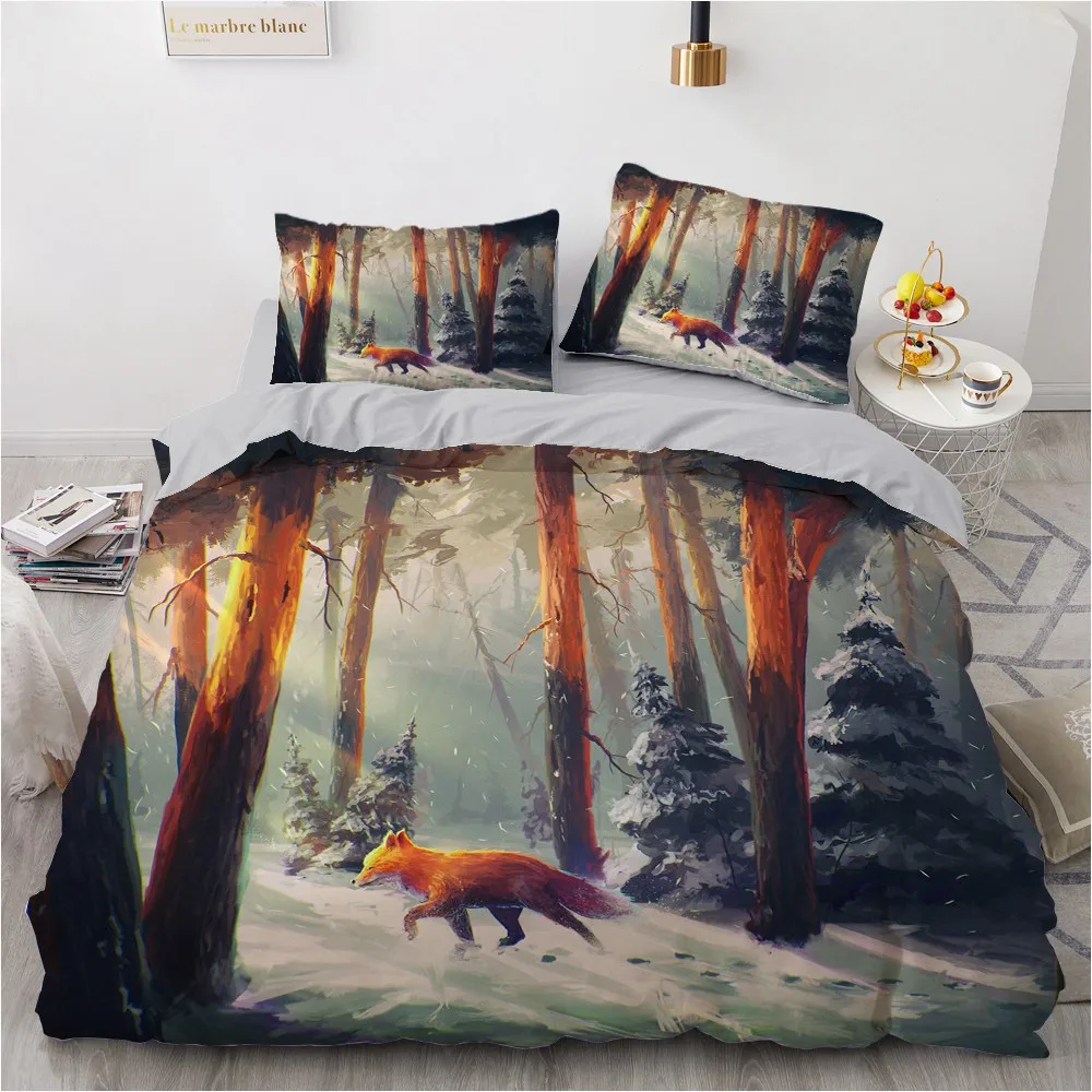 3d Bedding Sets Animal Fox Duvet Quilt Cover Set Comforter Bed Linen ...