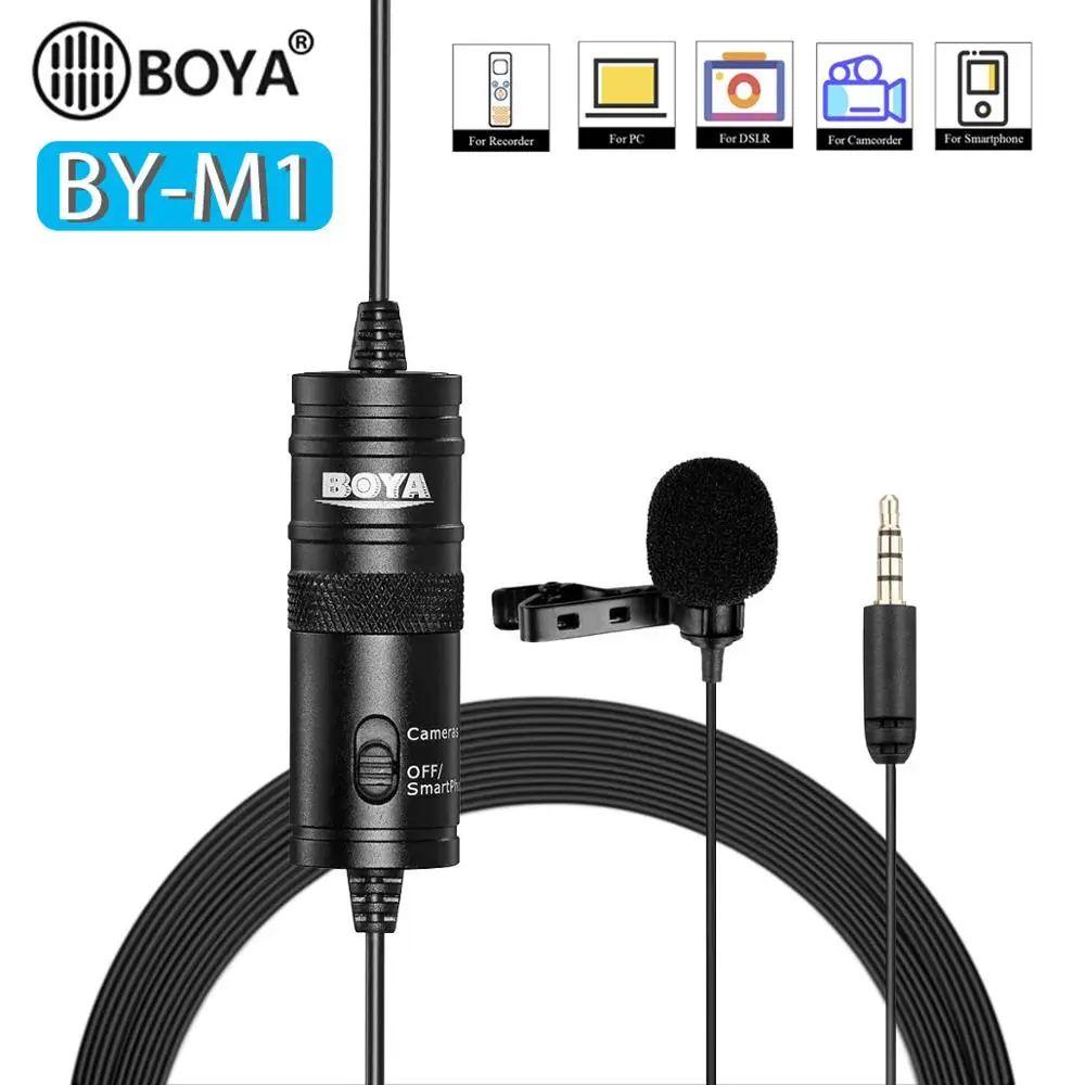 BOYA BY-M1 петличный конденсаторный микрофон для Canon Nikon DSLR видеокамеры для iPhone X 7 Plus Аудио Видео рекордер