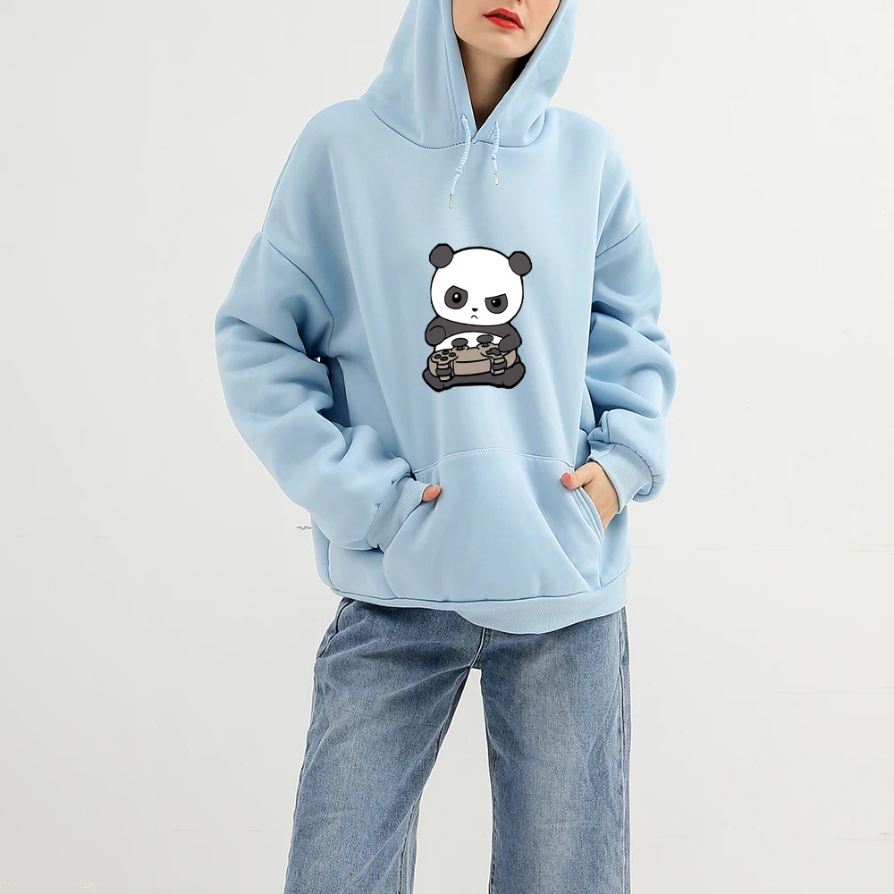 

Cute Panda Print Hoodies Women's Sweatshirt Warm Vintage Harajuku Warm Pullover for Women Fashion Korean Style Hoodie Female