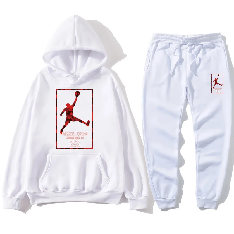 

New Men Hoodies Suit Jordan 23 Tracksuit Sweatshirt Suit Fleece Hoodie+Sweat pants Jogging Homme Pullover 3XL Sporting Suit Male