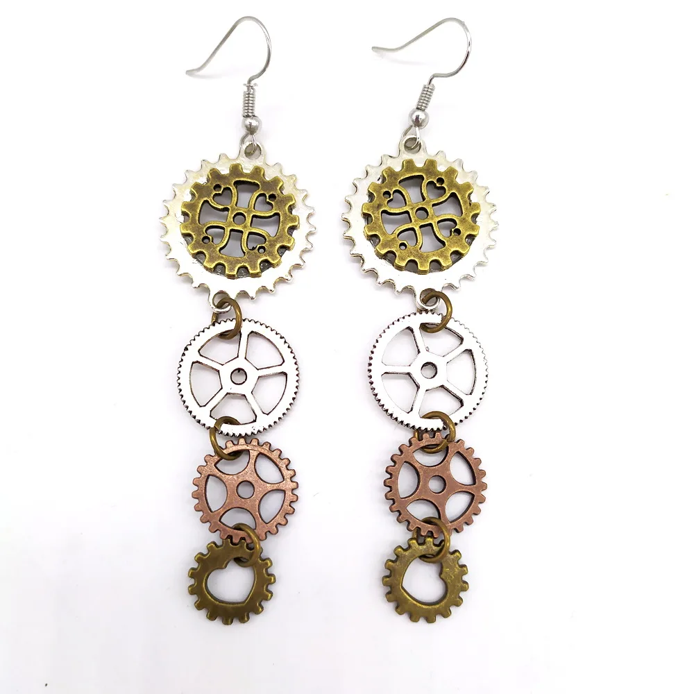 Cykopv Original Design Octopus/Butterfly/ Owl /Dragonfly/ Phoenix Head/ Vintage Gears Steampunk Drop Earrings Fashion Jewelry