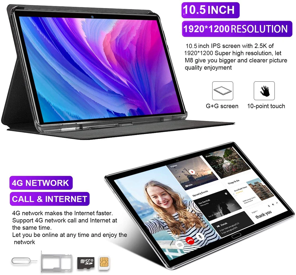 Newest 10.6 Inch 1920*1200 2.5K IPS Screen Deca Core Tablet PC 6GB+128GB ROM 13.0MP GPS Global 4G LTE Android Tablets планшет
