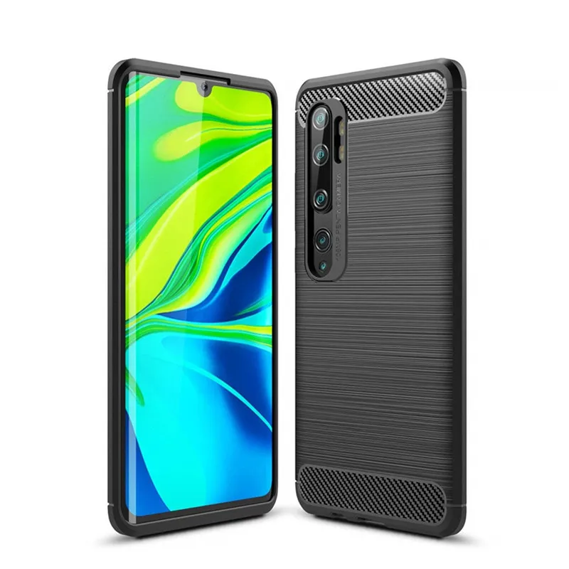 Для Xiaomi mi Note 10 чехол из углеродного волокна Мягкий ТПУ Защитная задняя крышка для