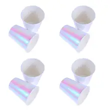 16 шт посуда одноразовая градиентная цветная безопасная посуда вечерние принадлежности стаканчик для воды бумажный стаканчик для свадьбы, дня рождения, банкета