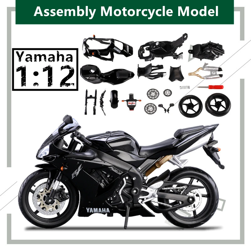 Сборная модель мотоцикла Maisto Yamaha R1 1:12 оригинальная Авторизованная из сплава