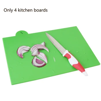 

4pcs With Base Cutting Board Set Smelless Kitchen Tool Classified Mat Home Vegetable Fruit Easy Clean Plastic Non Toxic Slicing