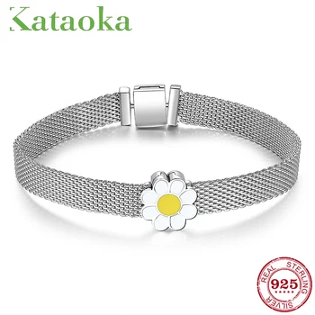 

2020 New 100% 925 Sterling Silver Beautiful Watch Bracelets flower beads Reflexions Bracelet Bangles Fashion Silver Jewelry