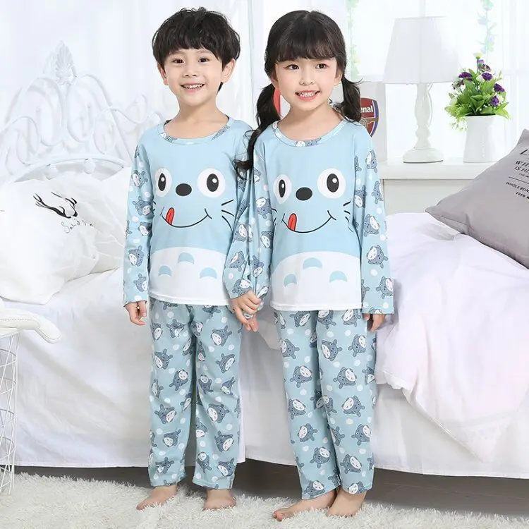 Хлопковый пижамный комплект для маленьких девочек и мальчиков; Одежда для мальчиков; Пижама для малышей; сезон зима-осень; пижамы для детей; одежда для сна для мальчиков и девочек; одежда для От 3 до 12 лет - Цвет: color at picture