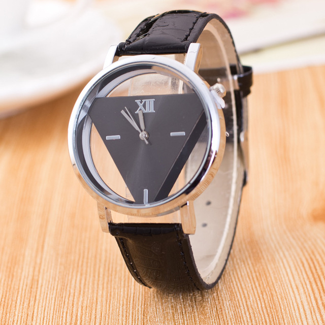 INS Women Watch Personalized Double-sided Hollow Hollow Trendy Triangle Watch Quartz Wristwatch Female Clock Gifts
