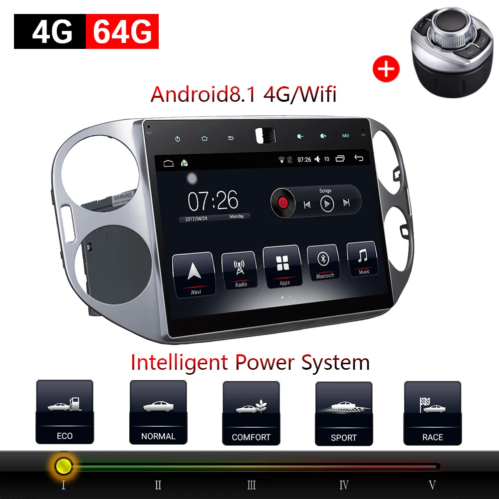 Автомобильный мультимедийный плеер 2 Din Android 8,1 автомобильный DVD для Volkswagen Tiguan 2012- 10," 4G/64G сенсорный экран автомобильный Радио gps