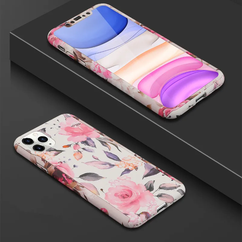 360 градусов Полная защита чехол для телефона для iPhone 6 6S 7 8 Plus XR X XS Max мультфильм животных Слон кошка Фламинго жесткий чехол Капа - Цвет: Style 10
