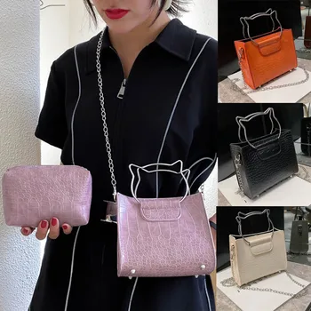 

Fashion Women's Solid Color Large Capacity Leather Shoulder Bag Messenger Bags For Women Сумки Женские 2020