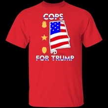 Nouveaux flics pour Trump Alabama drapeau état Unique t-shirt noir rouge hommes femmes(China)