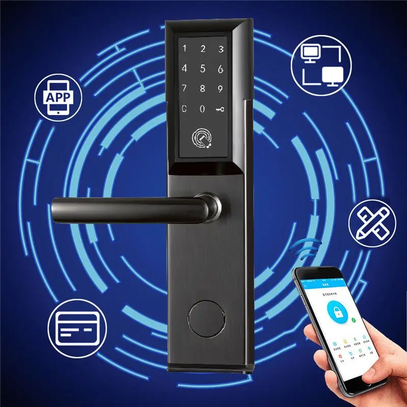 WiFi bluetooth замок для безопасности двери электронный шифр дистанционный умный дверной замок сотовый телефон приложение ключ Пароль карта Домашняя безопасность