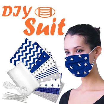 

8pcs Dust Mask DIY Material With Rop Bridge OF nose Set Cotton Fabric Printed Cloth Sewing Quilting Accessories Craft 3FM