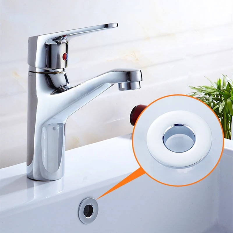 Overflow Hole Decorative Cover Copper 1Pcs Sink Hole Round Overflow Cover Insert Black Basin Sink Bathroom Faucet Insert Ring