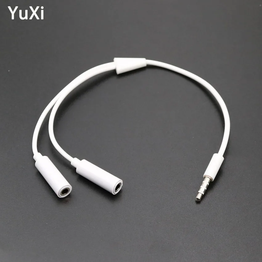 

YuXi 3.5mm Jack Audio Cable Headphone+Mic Audio Splitter Male to Female Aux Extension Adapter Cable Cord for Computer PC