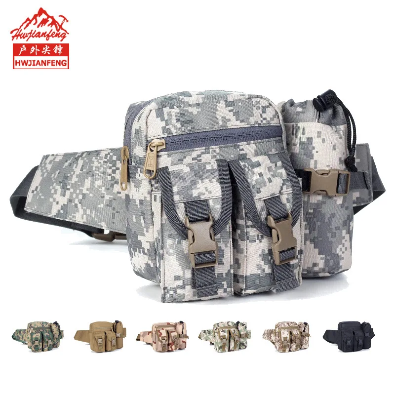 

Wholesale New Style Fashion Camouflage Sports Waist Pack Outdoor Waterproof Running Mobile Phone Tactical Waist Pack Mountain Cl