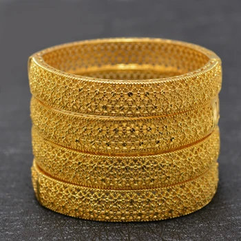 

Wando 24k Gold Bangle for Women Gold Dubai Bride Wedding Ethiopian Bracelet Africa Bangle Arab Jewelry Gold Charm Girl Bracelet