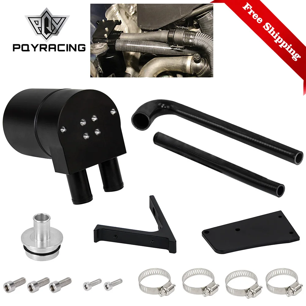 

Free Shipping Black Baffled Oil Catch Can Tank with radiator hose for BMW N20/N26 PQY-TK59