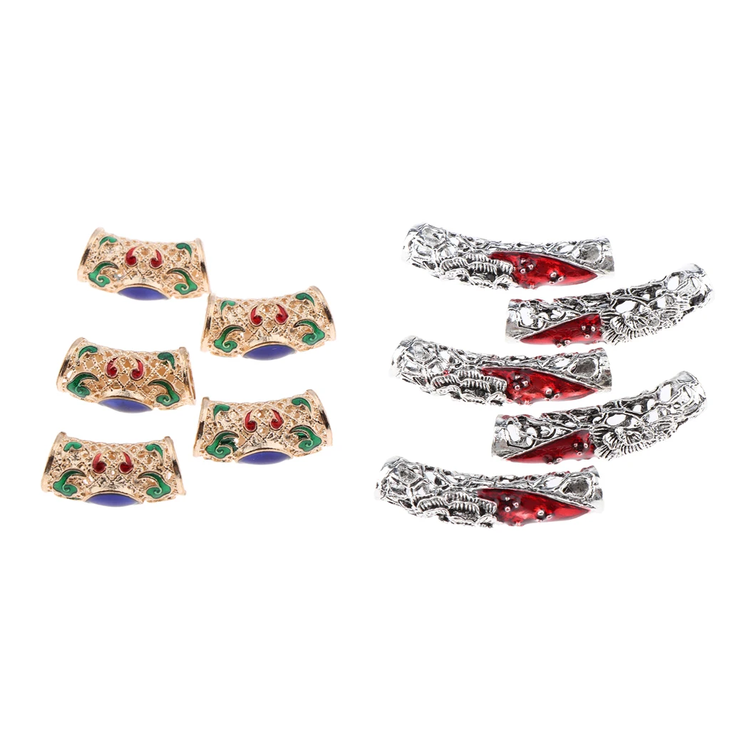 Lots 10 DIY Dreadlocks Hair Beads Hair Braid Rings Cuffs Hair Jewelry Decors Hair Extensions Rings Braiding Clips