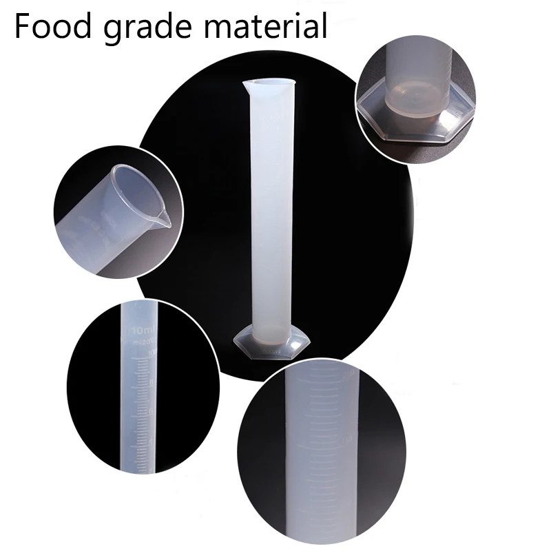 10 pieces/pack 50mL Food Grade Plastic Measuring Cylinder Thicked PP material laboratory Equipment Graduated Cylinder
