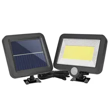 100LED COB Солнечная Лампа PIR датчик движения Водонепроницаемый Открытый Путь Солнечный садовый светильник энергосберегающий Уличный настенный светильник Ночной светильник ing