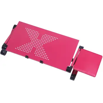 

Red Adjustable Vented Laptop Tablet Book Desk Portable Bed Tray Stand Table