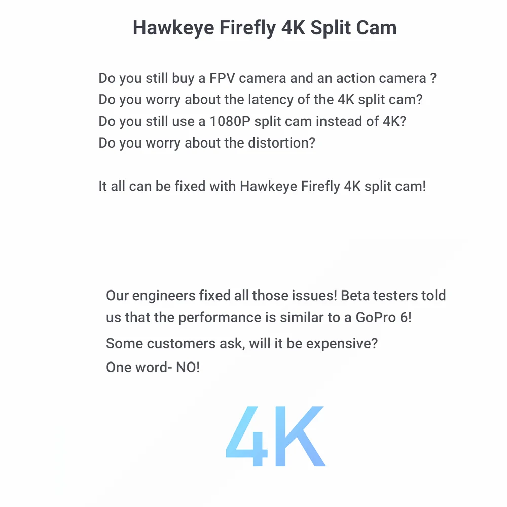Предпродажа Hawkeye Светлячок Сплит Мини версия 4K 160 градусов HD Запись DVR FPV камера WDR 19x19 мм мини-камера для радиоуправляемого дрона запчасти