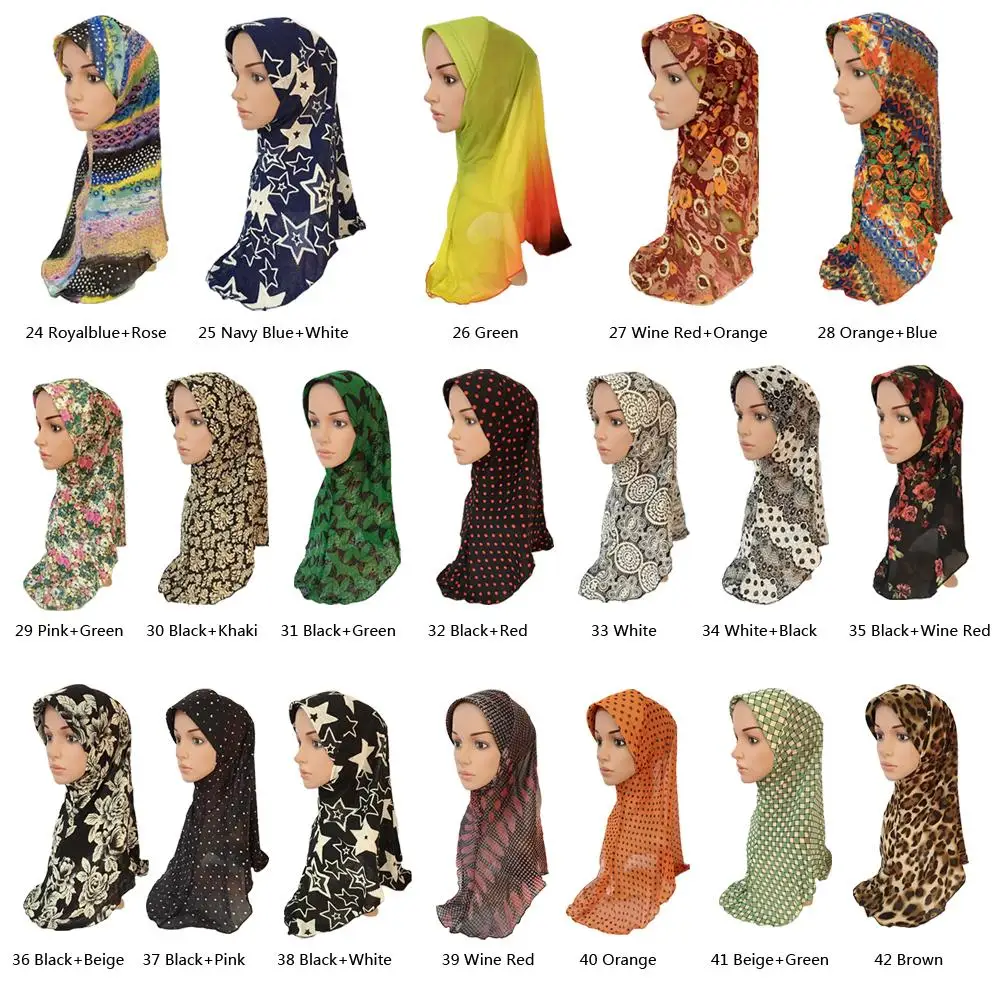 Женский летний мусульманский хиджаб цветочный шарф платок мусульманский шарф Амира шапочки под хиджаб арабский шейный платок напечатанный головной платок Хиджабы Мода