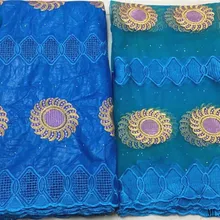 LIULANZHI синий базин ткани высокого качества нигерийский хлопок broderie с камнями 5+ 2 ярдов Базен riche ткань для платья ML34B01